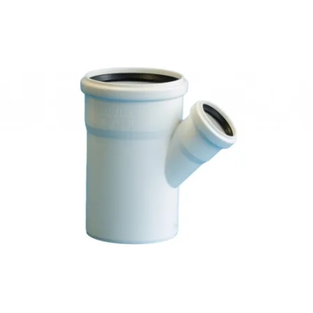 Тройник белый бесшумный D110х50 45гр *1/40