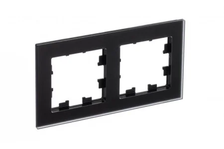 Рамка 2-м AtlasDesign Nature мат. стекло черн. SchE ATN331002