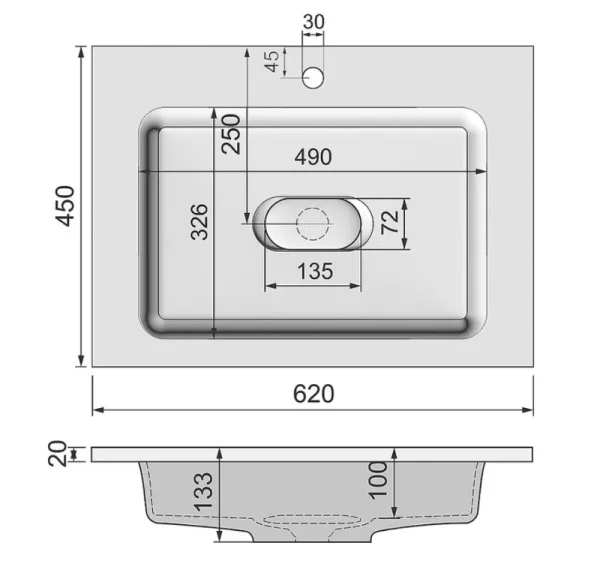 Раковина Jorno Modul 65 Mol.08.65/W белая
