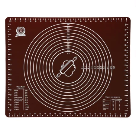 Коврик кулинарный силиконовый со шкалой с рисунком 49,5х40см MARMITON 16179, цвет в ассортименте 