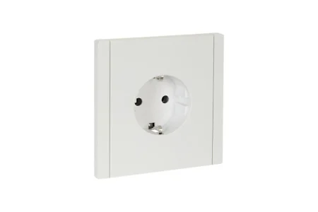 Розетка 1-м СП "Forte&Plano" FP214 16А с заземл. без защ. шторок безвинт. крепл. белый IEK FP-R11-16
