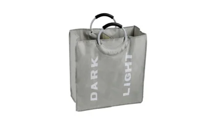 "LOFT STYLE" Корзина для белья с алюминиевыми ручками серая FX-1021