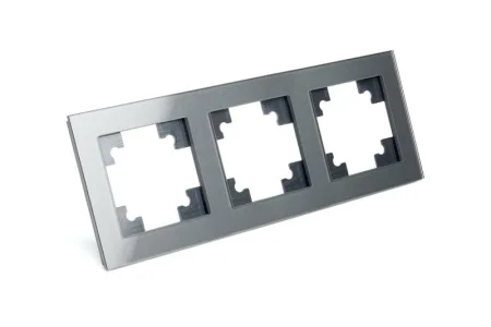 Рамка 3-м "Катрин" стекло графит GFR00-7003-06 Stekker *1