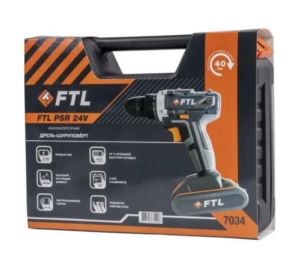 Дрель-шуруповерт аккумуляторная FTL PSR 24V 7034