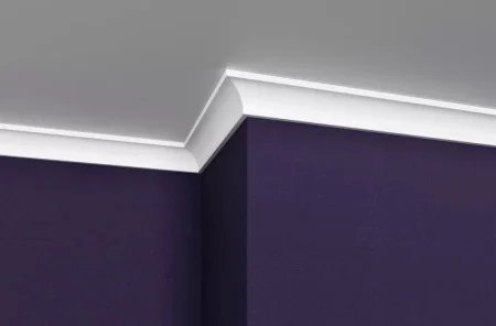 Плинтус потолочный из полимера ультравысокой плотности 6 UHD 18/19, белый, 2м