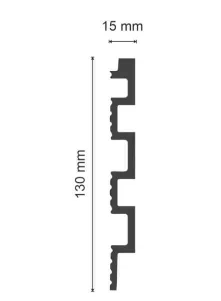 Панель 3D стеновая из полимера ультравысокой плотности 4 UHD 01/130L Микроцемент 3м 130х15мм