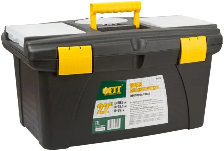 Ящик для инструмента пластиковый 565х325х290мм 22" подвижный лоток Fit 65574