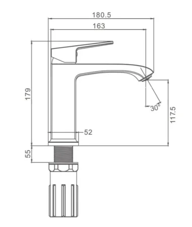 Смеситель для умывальника Prohanss P60.10 хром