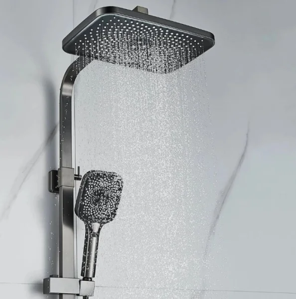 Душевая система Shevanik S7036T нержавеющая сталь, оружейная сталь