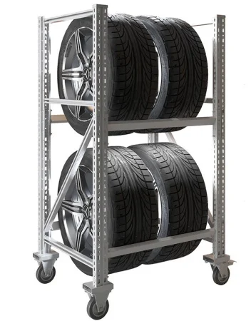 Стеллаж MS Pro 1350/781x606 передвижной для хранения 4 шин