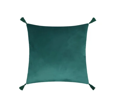 Чехол на подушку с кисточками Этель цвет зеленый, 45х45 см, 100% п/э, велюр 9714594