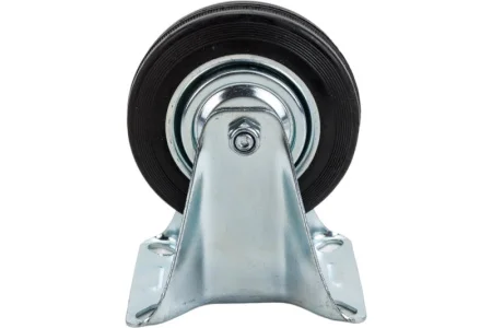 Колесо промышл. неповорот. стал.ободс  резин шиной и роликоподшип., площадка, D100  - накл. Tech Kre