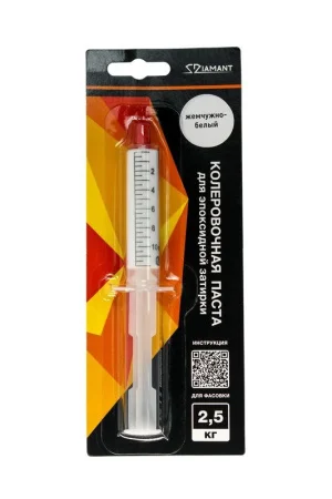 Паста колеровочная для эпоксидной затирки 001 Жемчужно-белый Диамант 2,5 кг шприц 12 мл *1
