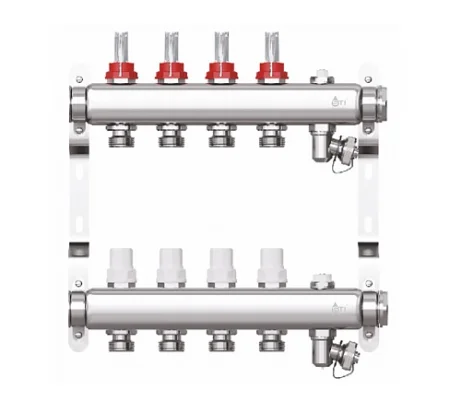 Коллекторная группа STI нерж.сталь 1 "х4 вых. Евроконус 3/4 в сборе со встр. расходомерами *1/5