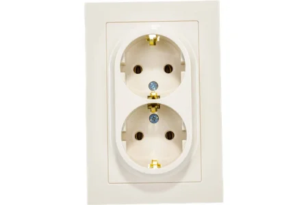 Розетка 2-м СП "AtlasDesign" 16А IP20 с заземл. в сборе беж. SE ATN000224