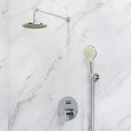 Душевой набор с верх. тропическим душем 1 реж. и руч. душем 3 реж. скрытого монтажа Am.Pm X-Joy FB85A1RH20