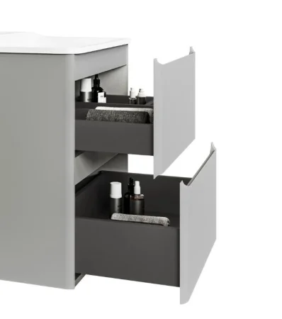 Тумба подвесная Welto 60 с 2 ящ. светло-серая Wel.01.60.2/P/GRS/RL