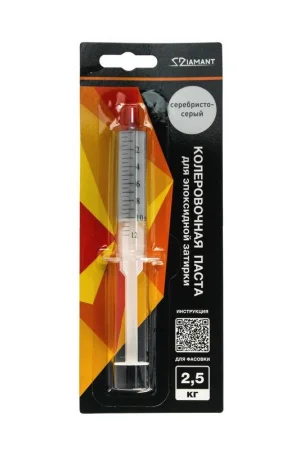 Паста колеровочная для эпоксидной затирки 005 Серебристо-серый Диамант 2,5 кг шприц 10 мл *1