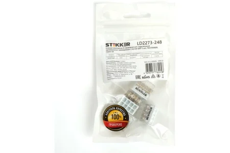 Клемма монтажная 8-проводная с пастой упак 5шт LD2273-248 STEKKER *1