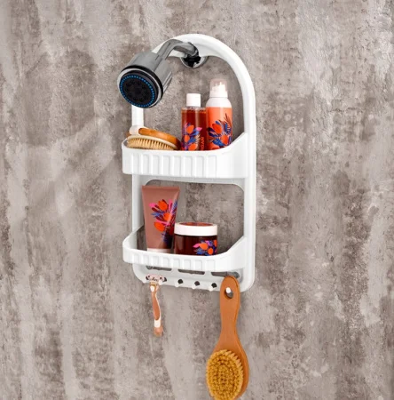 Полка 2-яр навесная + крючки DDSTYLE 09164 белый