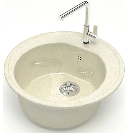 Мойка глянцевая Черая Z3Q2 Бежевый Granit BERGG  Д-510мм, Ш-510мм, Г- 191мм