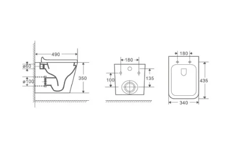 Унитаз подвесной D&K Berlin DT1436516 безободковый торнадо, сиденье микролифт, белый