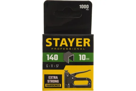 Скобы для степлера 10мм тип 140 G/11/57, калибр 20GA уп-1000шт Stayer Professional 31610-10 *1