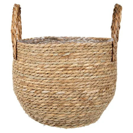 Кашпо плетеное "Кения" круглое с ручками, Д285 Ш285 В215, натуральный Lishan-09 L *1