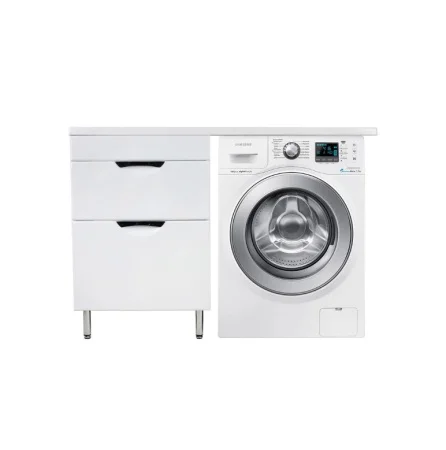 Тумба напольная AGATA Никас 120 Л АТ120-527, 2 ящика с раковиной Марсал 120 левый с правым кронштейном