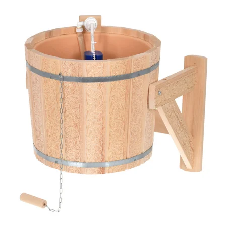 Русский душ 16 л обливное устройство c пластиковой вставкой и наливным клапаном с орнаментом "Цветы"