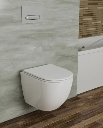 Унитаз подвесной D&K Matrix DT1396516 безободковый торнадо, сиденье микролифт, белый