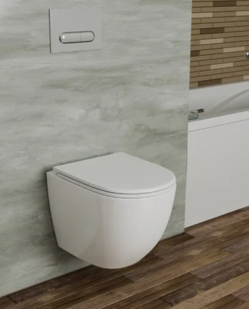 Унитаз подвесной D&K Matrix DT1396016 безободковый, сиденье микролифт, белый