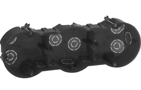 Коробка установочная KUP-3-70-45 черная 3х местная 212х70х45мм для полых стен саморезы металлические лапки IP20 Б0051422 (Эра) *1
