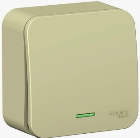 Выключатель 1-кл. ОП Blanca 10А IP20 (сх. 1) 250В с подсветкой с изолир. пластиной беж. SchE BLNVA10