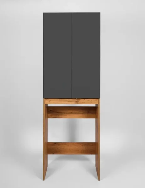 Шкаф над стиральной машиной Viant VBOS645G-SHSM Бостон разборный 380х645х1900мм графит