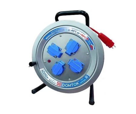 Удлинитель на метал. катушке 4х50м с/зазем. 16А IP44 4кВт КГ 3х2.5 с защ. крышкой АРКТИК 2590 (Domtok) *1