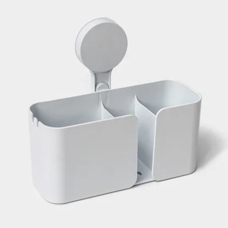 Органайзер настенный д/ванной комнаты 21х19х9см "Witlen" самоклеящийся, белый 10130835 (Доляна) *1