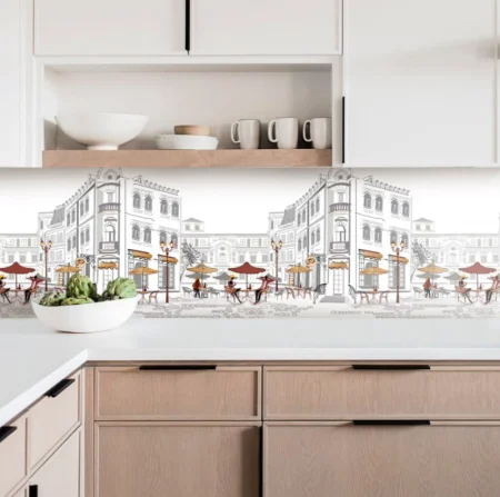 Фартук кухонный АБС Уличное кафе 600х3000 Stella