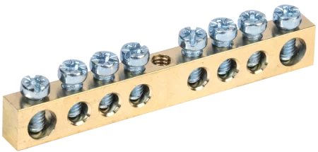 Шина PEN "земля-ноль" 6х9мм 8/1 (8групп/крепеж по центру) YNN10-08-100 IEK