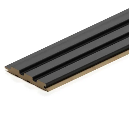 Панель стеновая реечная МДФ Stella Beats De Luxe Black Lead 2700x119x16мм