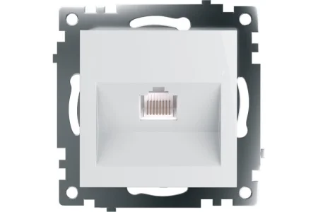 Розетка компьютерная 1-м RJ-45 "Катрин" (механизм) белый GLS00-7107-01 Stekker *1