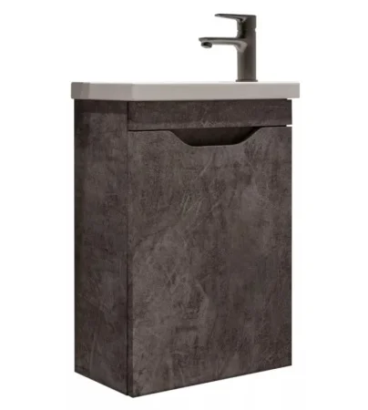 Комплект мебели IZEO 40 подвесной с дверцей (тумба + раковина Квадро 40) цвет Камень темный IZ-T40KT-V