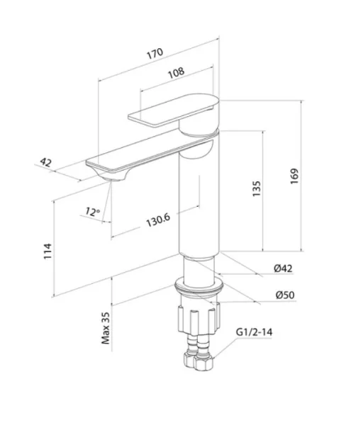 Смеситель для раковины одноручный Milardo Maze MAZBN00M01 сатин