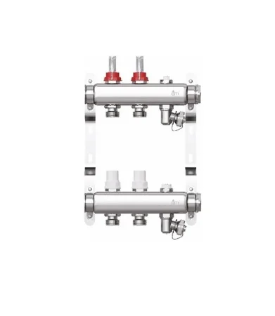 Коллекторная группа STI нерж.сталь 1 "х2 вых. Евроконус 3/4 в сборе со встр. расходомерами *1/5