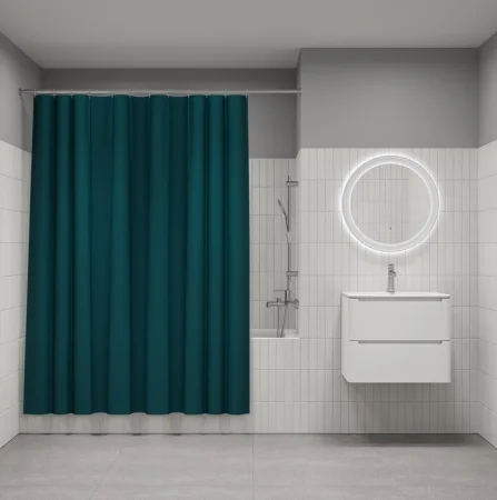 Штора для ванной Promo полиэстер 180х200см темно-зеленый Iddis P04PE18i11