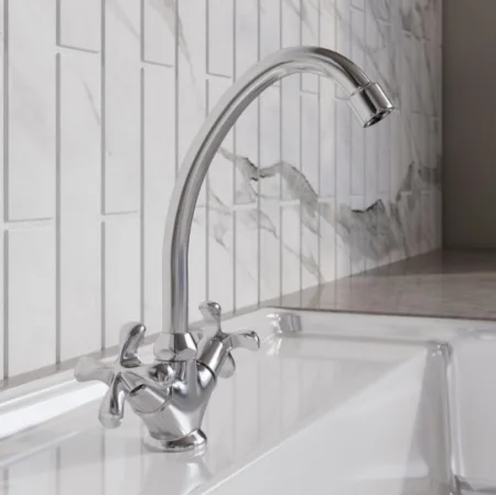 Смеситель для кухни двуручный с высоким поворотным изливом Avrora Dune AV2220