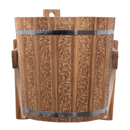 Обливное устройство из дуба 20л Банные штучки Русский душ Цветочный орнамент 33370 