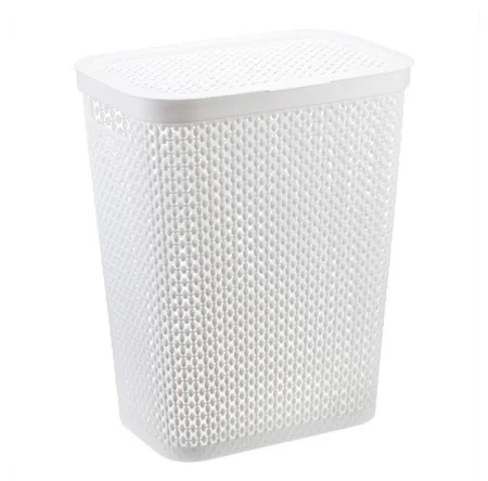 Корзина д/белья пласт 35л "Пирула" белая М2614 (М-Пластика) *1