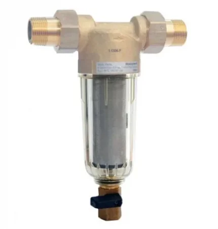 Фильтр промывной 1/2" стеклянный корпус, мини-кран 3/8" TIM JH-1004