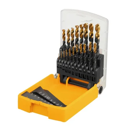 Набор сверл по металлу 1-10мм уп-19шт HSS-Tin Golden Tip Denzel 72321 *1